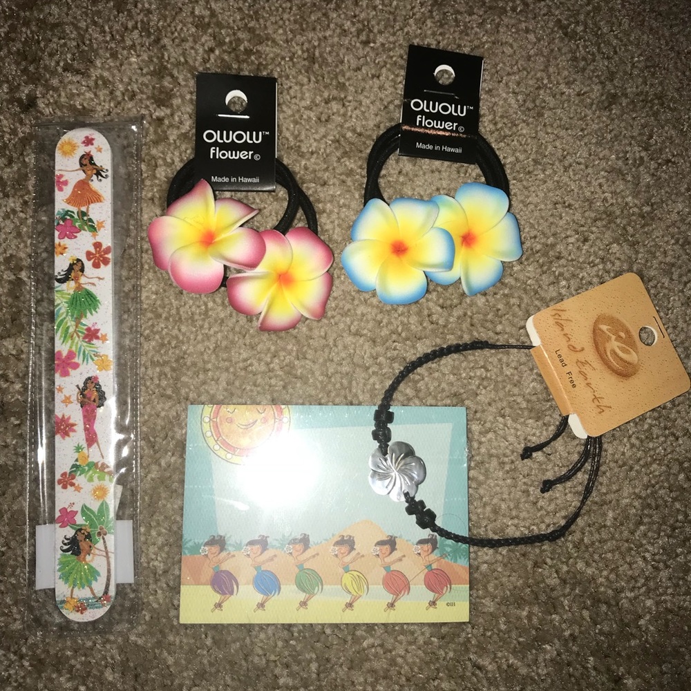 Maui Fun Bundle Plumeria hair ties Hibiscus Anklet